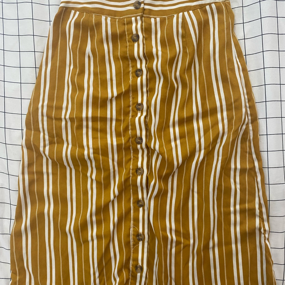 mustard yellow midi skirt